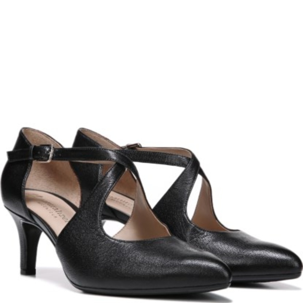 Naturalizer Okira Black Leather Heels Size 7.5